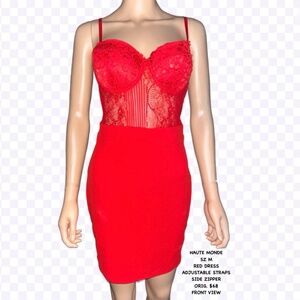 HAUTE MONDE  SZ M  RED DRESS
